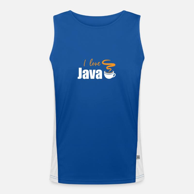 I love Java Men's Functional Contrast Tank Top 