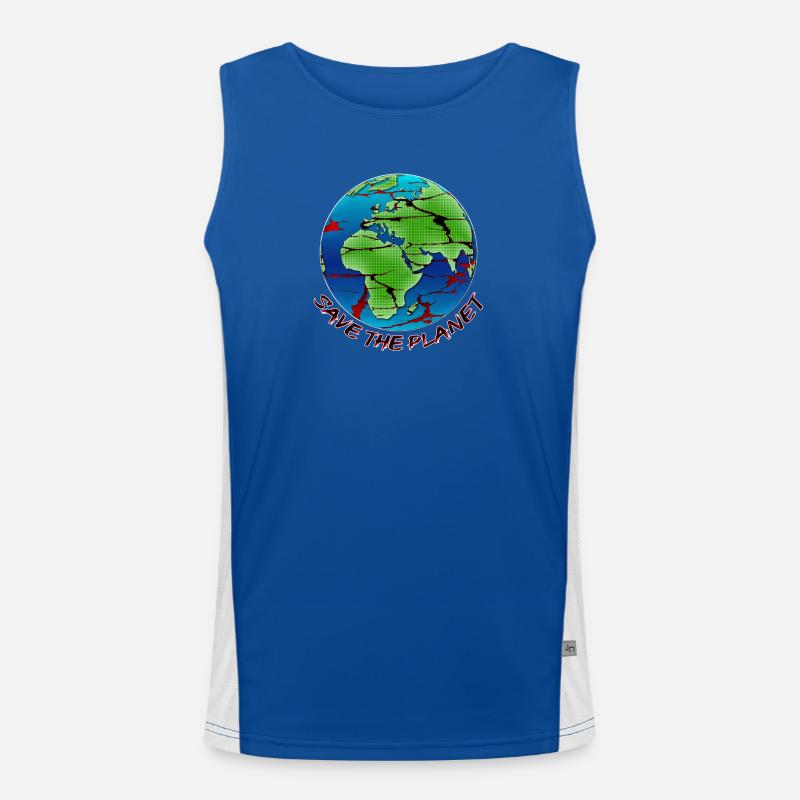 Environmental Protection - Save the Planet Men's Functional Contrast Tank Top 