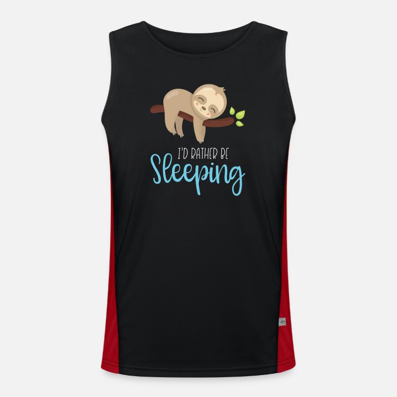 Ich würde eher schlafen Funktionelles Kontrast-Tank Top für Männer 