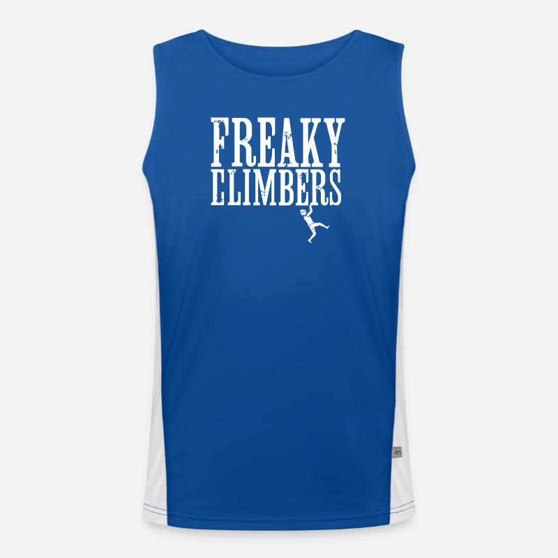 freaky climbers Klettern lustige Sprüche Symbol Funktionelles Kontrast-Tank Top für Männer 
