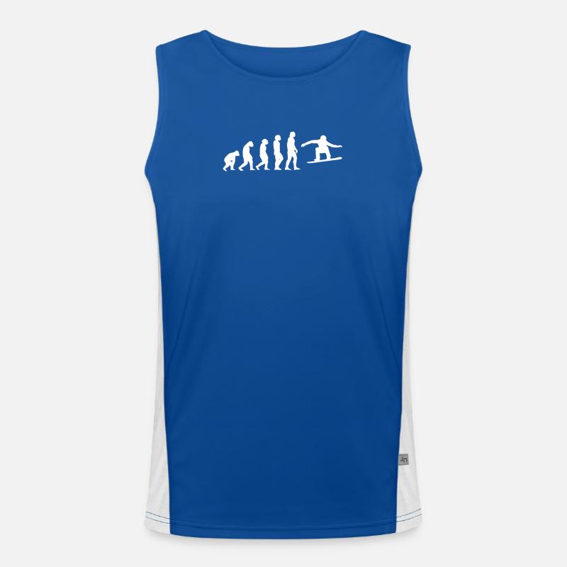 Snowboard Evolution Geschenk Funktionelles Kontrast-Tank Top für Männer 