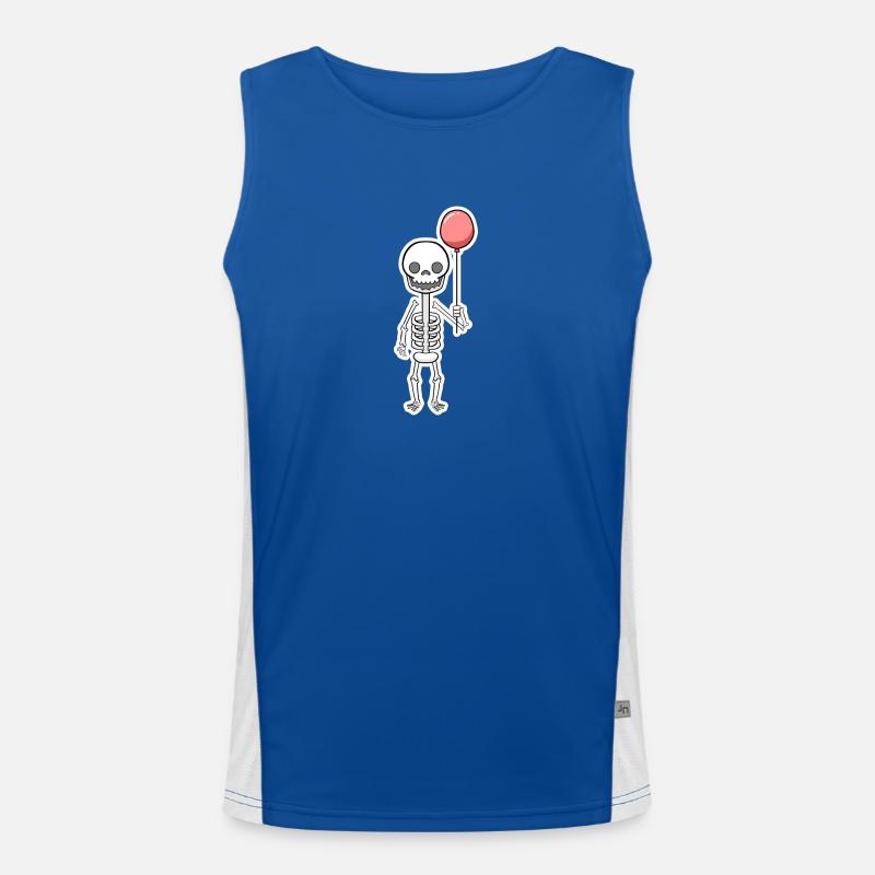 Halloween Skelett Funktionelles Kontrast-Tank Top für Männer 