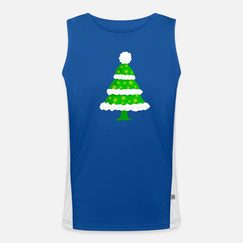 Christmas fir tree Men's Functional Contrast Tank Top 