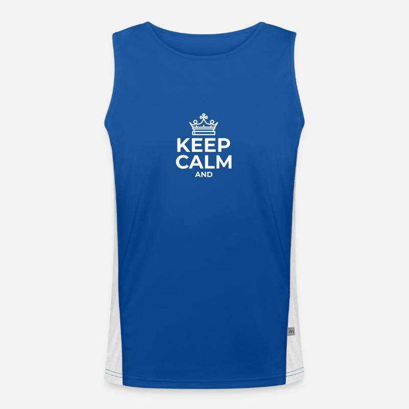 keep calm tshirt Create your own Men's Functional Contrast Tank Top 