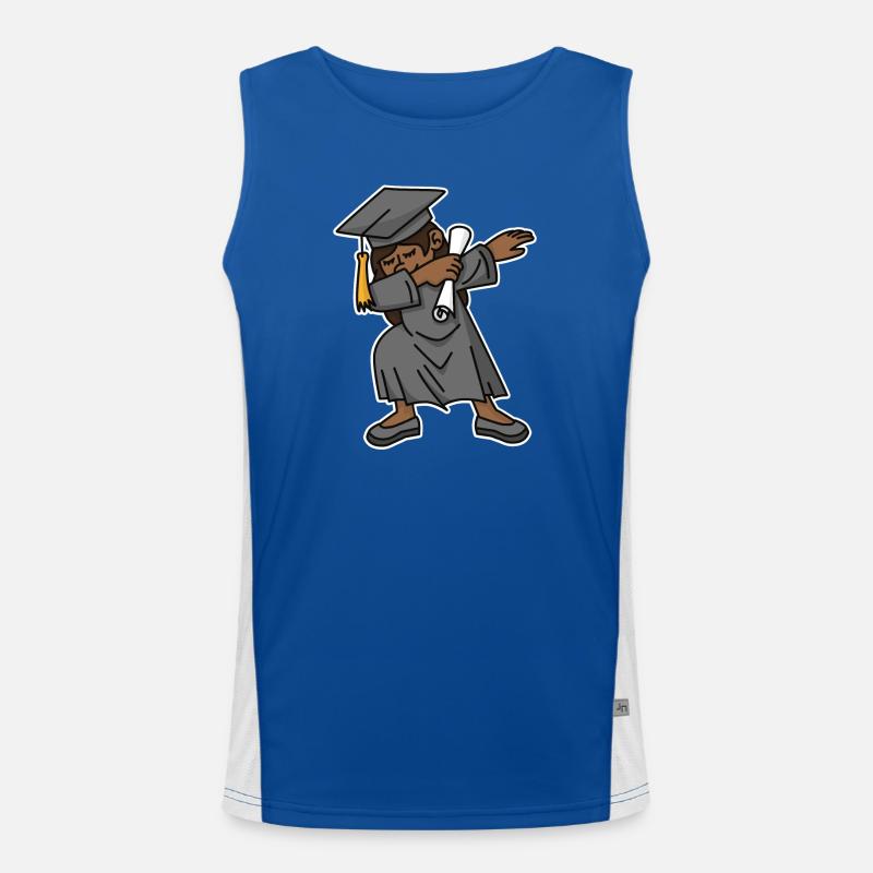 Schwarzes Mädchen Student dab Abschluss Schule Funktionelles Kontrast-Tank Top für Männer 