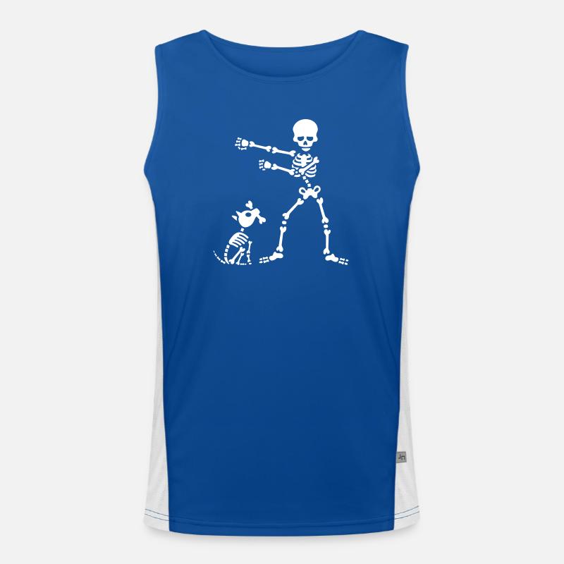 Flossing floss like a boss skeleton dog dance Men's Functional Contrast Tank Top 