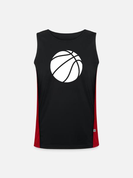 Basketball logo white - Men's Functional Contrast Tank Top - black/red