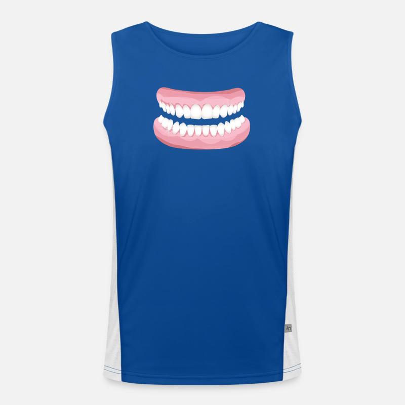 bright teeth with sparkling clean teeth Men's Functional Contrast Tank Top 