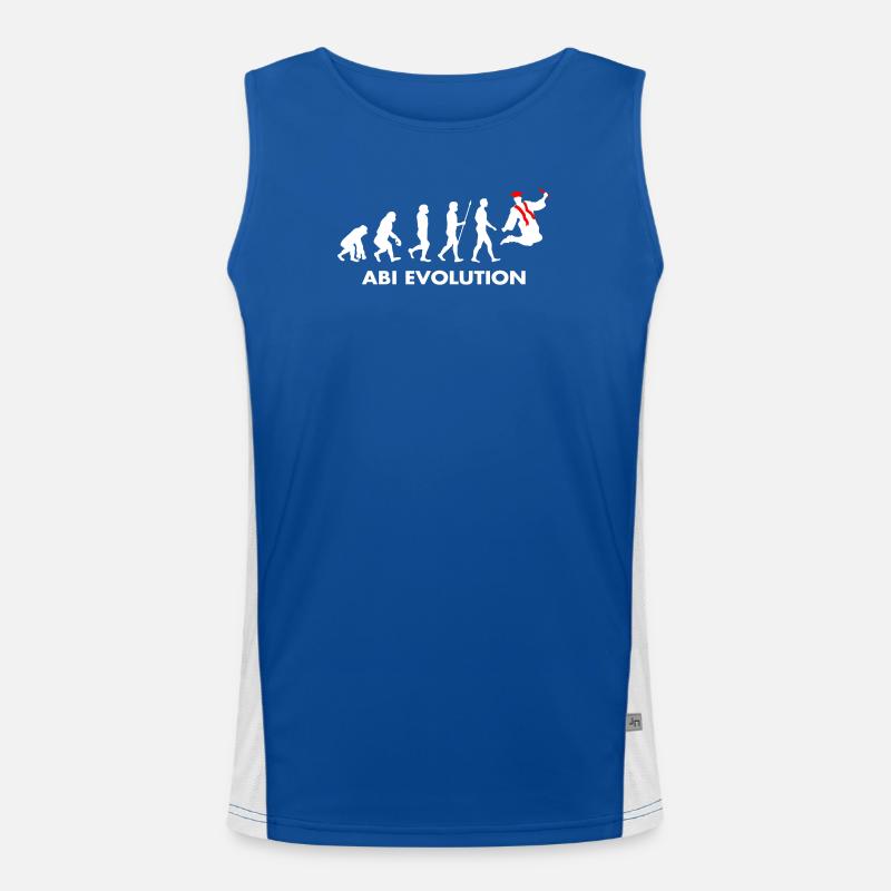 Abitur Abiturient Schulabschluss Evolution Abi Funktionelles Kontrast-Tank Top für Männer 