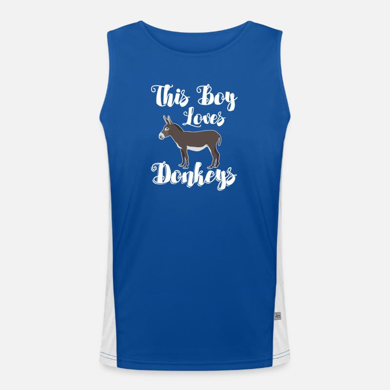 Esel - Dieser Junge liebt Esel Funktionelles Kontrast-Tank Top für Männer 