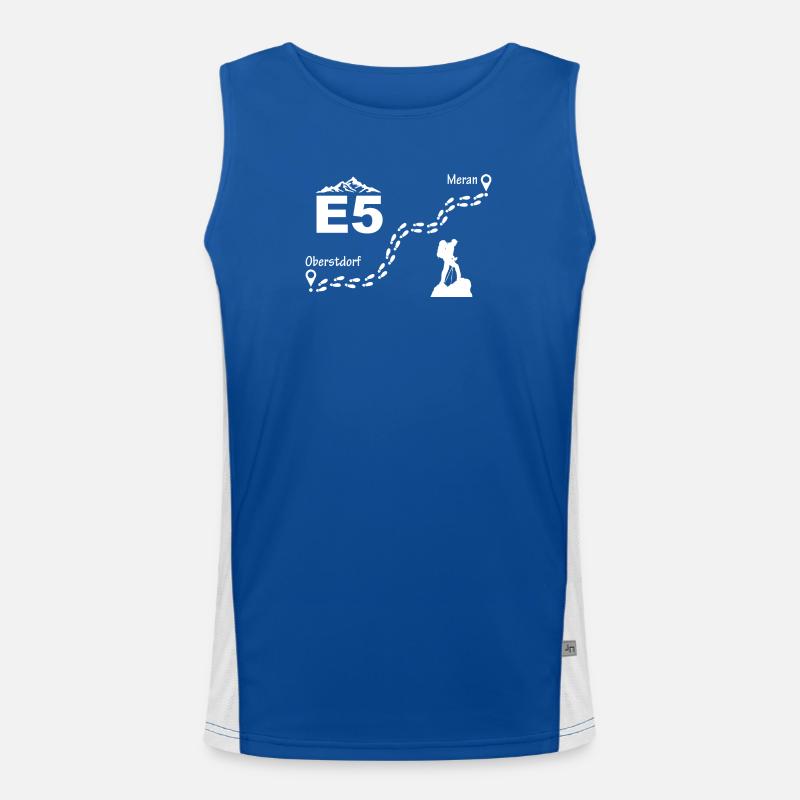 E5 Alpenüberquerung Funktionelles Kontrast-Tank Top für Männer 