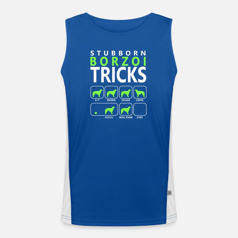 Stubborn Borzoi Tricks Men's Functional Contrast Tank Top 