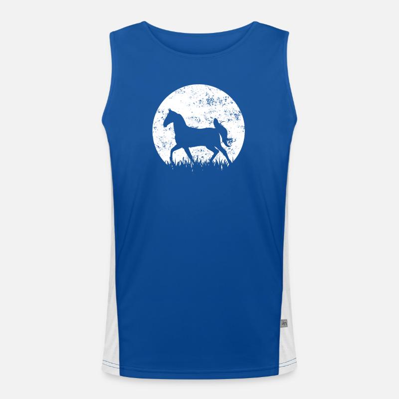 Pferd Pferde Reiten Funktionelles Kontrast-Tank Top für Männer 