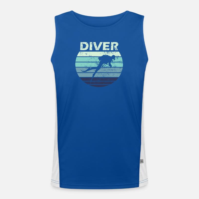 Diver diving Men's Functional Contrast Tank Top 