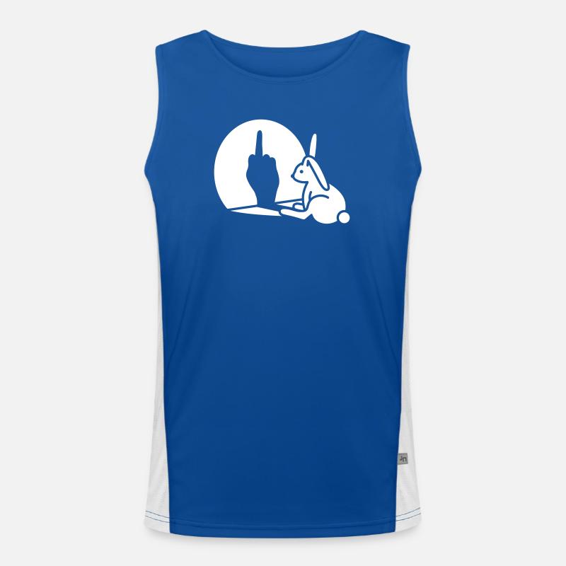 Rabbit Shadow Hand FUCK OFF Middle Finger Men's Functional Contrast Tank Top 
