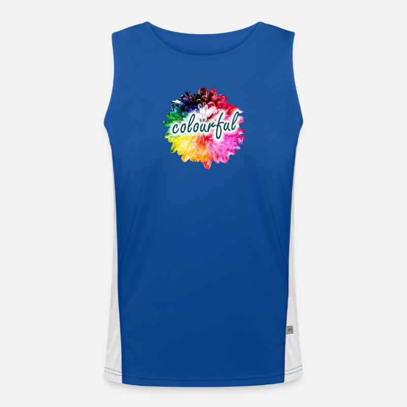 Regenbogenblume Farbexplosion Funktionelles Kontrast-Tank Top für Männer 