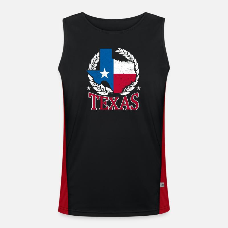 Texas Laurel State Pride - Men's Functional Contrast Tank Top  - black/red