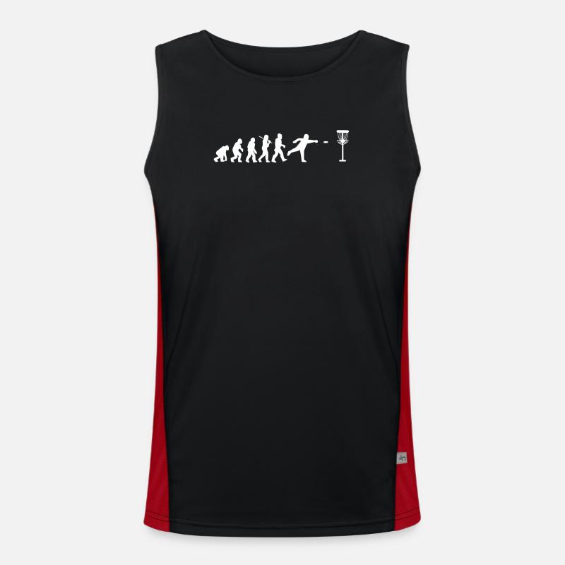 Disc Golfing Disc Golfer - Men's Functional Contrast Tank Top  - black/red