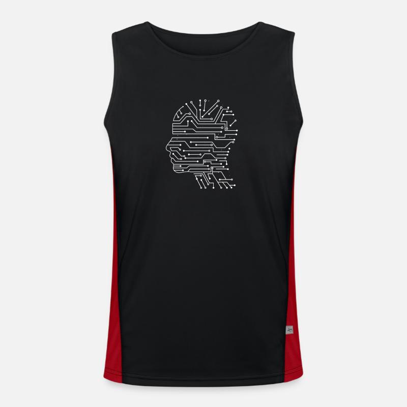 Artificial intelligence - Men's Functional Contrast Tank Top  - black/red
