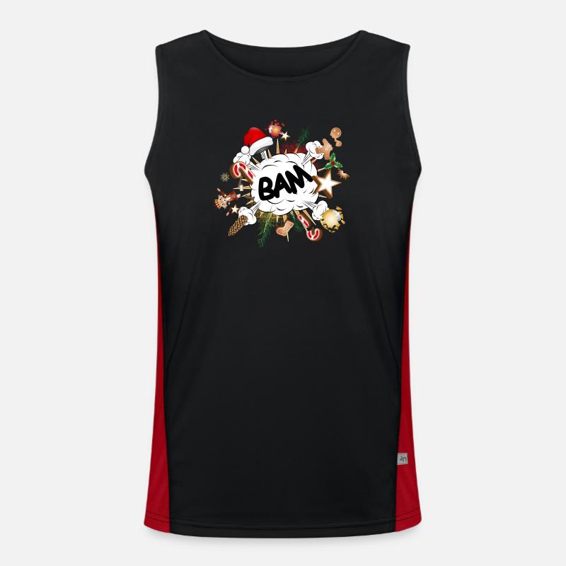 funny comic bubble - stressor Christmas time Men's Functional Contrast Tank Top 