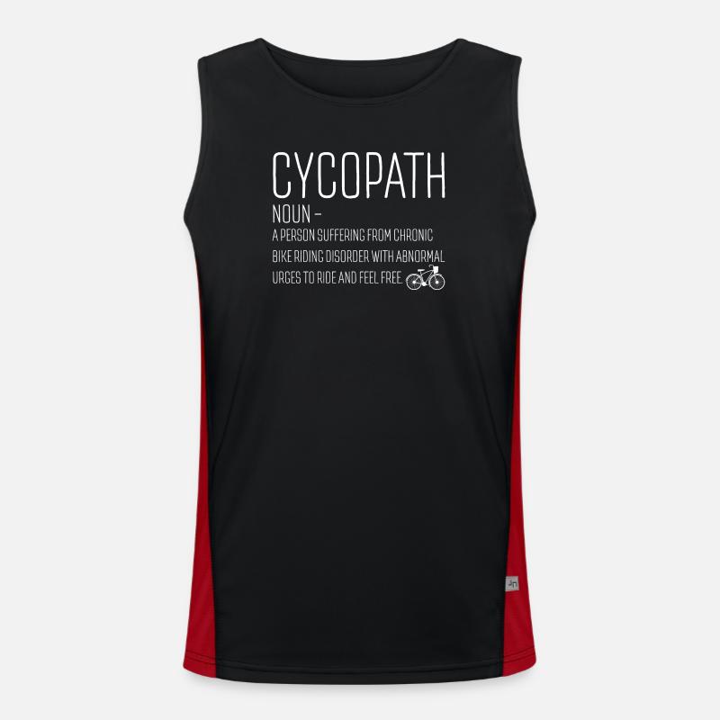 Cycopath Bicycle Urges - Men's Functional Contrast Tank Top  - black/red