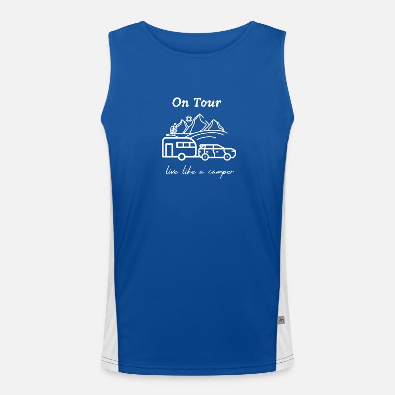 Live like a camper, caravan, camping, gift Men's Functional Contrast Tank Top 