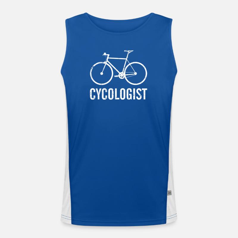 Cyclologist Bicycle Silhouette Men's Functional Contrast Tank Top 