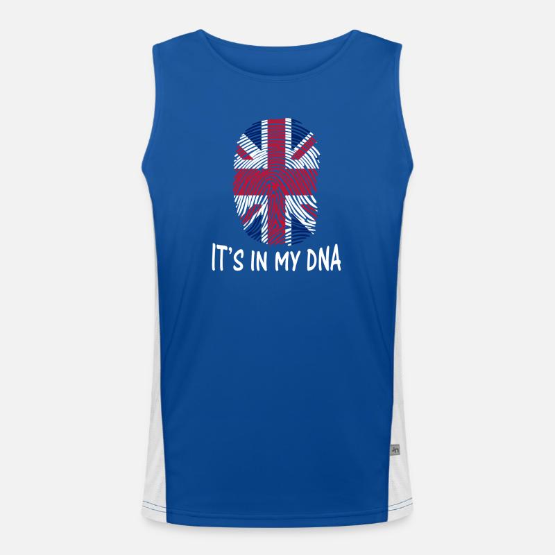 drapeau du Royaume-Uni c'est dans mon ADN Débardeur respirant contrasté Homme 