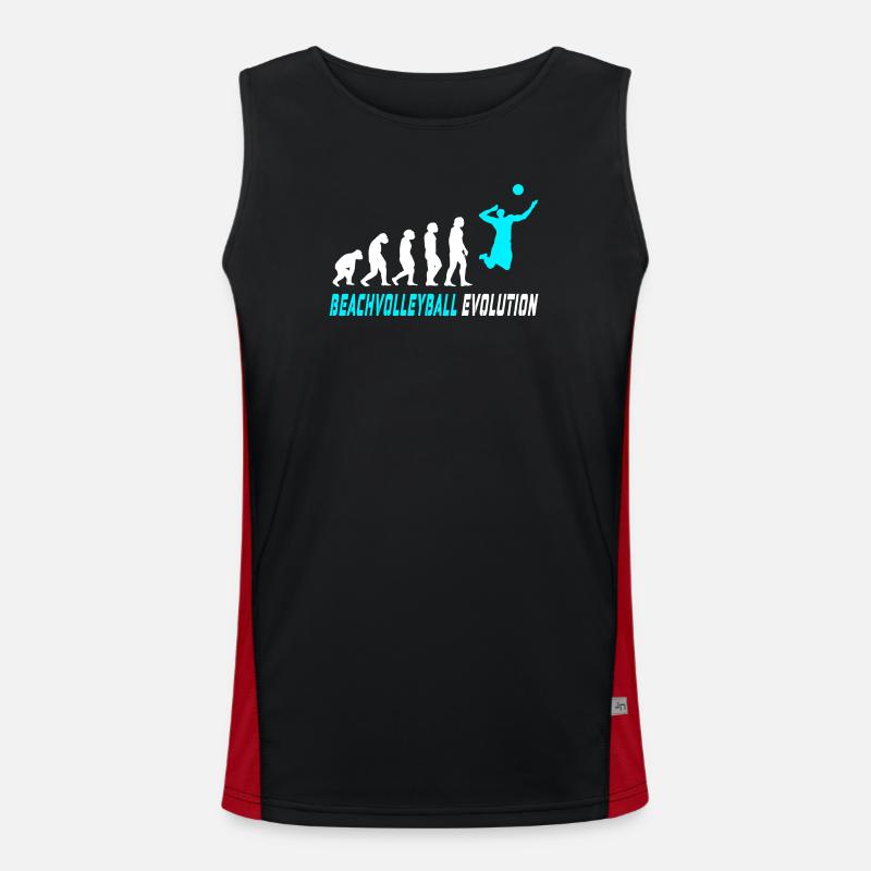 Beach volleyball evolution design / gift idea - Men's Functional Contrast Tank Top  - black/red