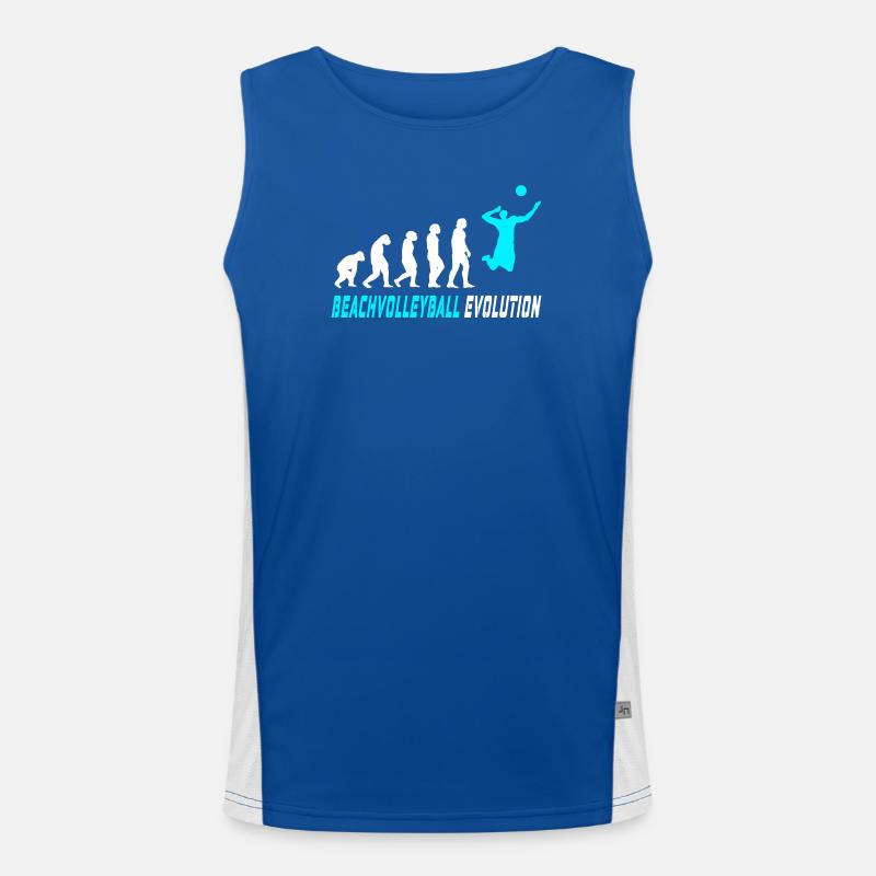 Beachvolleyball Evolution Design / Geschenkidee Funktionelles Kontrast-Tank Top für Männer 
