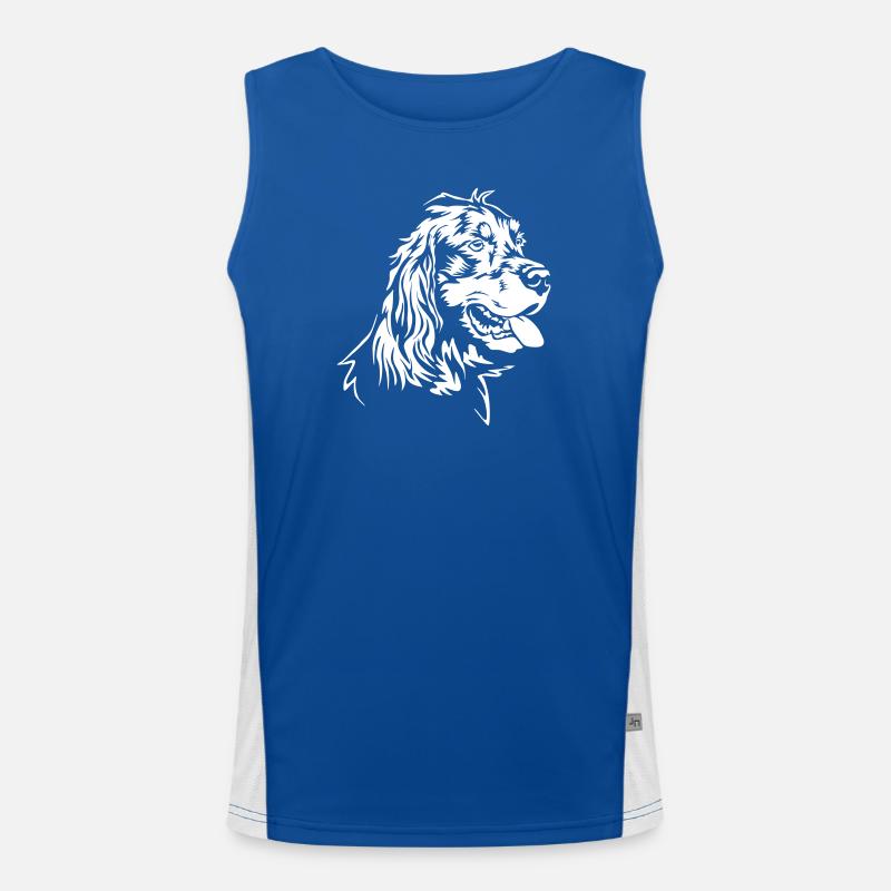 Gordon Setter Kopf "Black Edition" Funktionelles Kontrast-Tank Top für Männer 