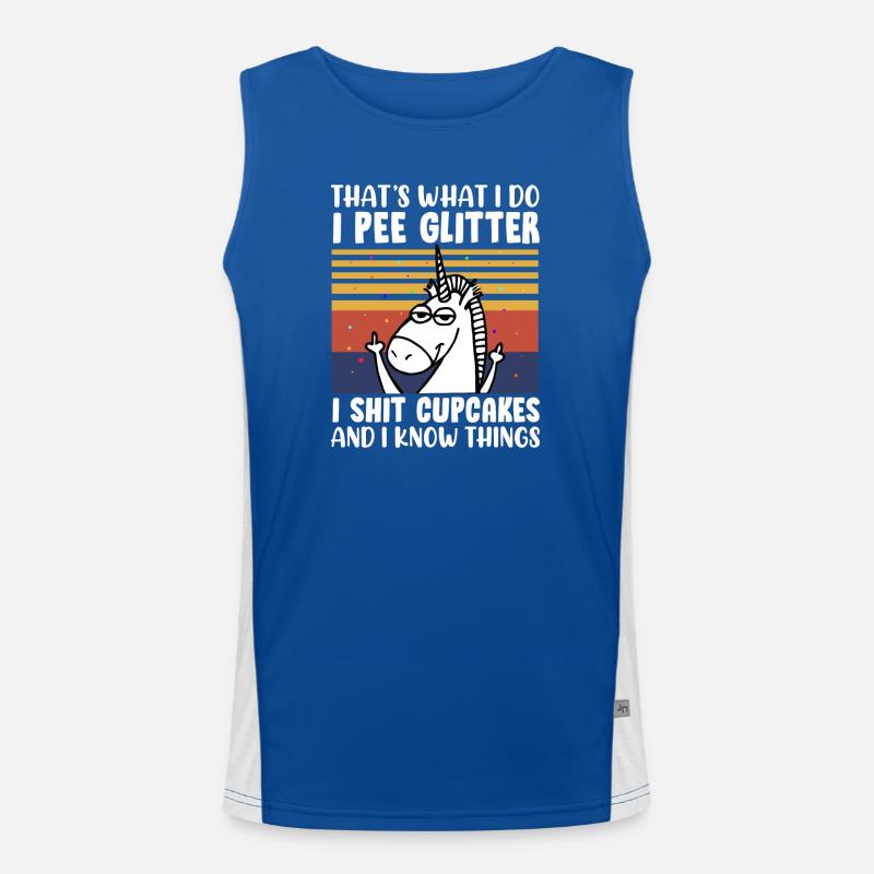 Einhorn Spruch Lustig Funktionelles Kontrast-Tank Top für Männer 