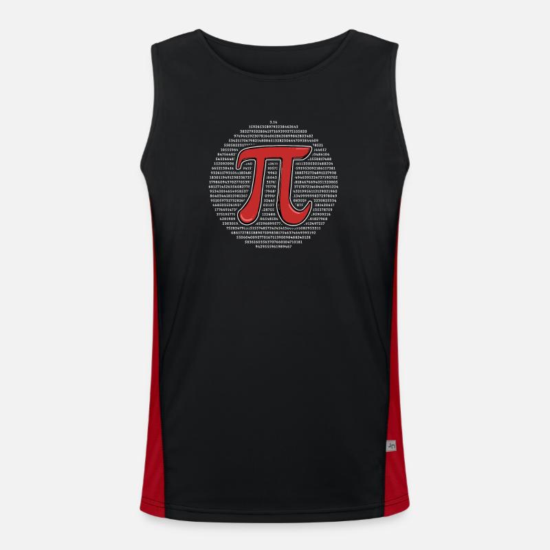 Pi Day Pi Math - Men's Functional Contrast Tank Top  - black/red