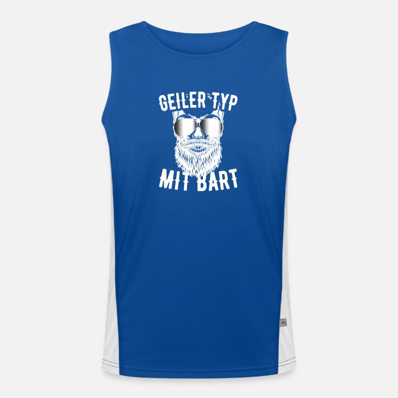 Geiler Typ Mit Bart Bartträger Barbier Vollbart Funktionelles Kontrast-Tank Top für Männer 