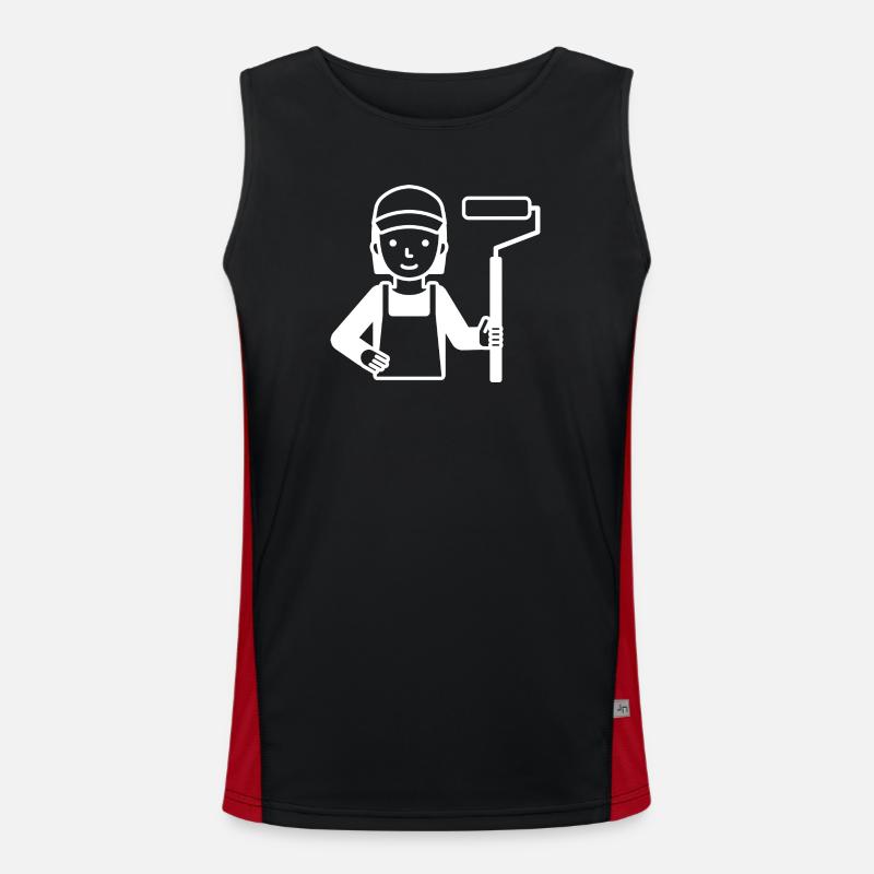 Painter Painter Painter - Men's Functional Contrast Tank Top  - black/red