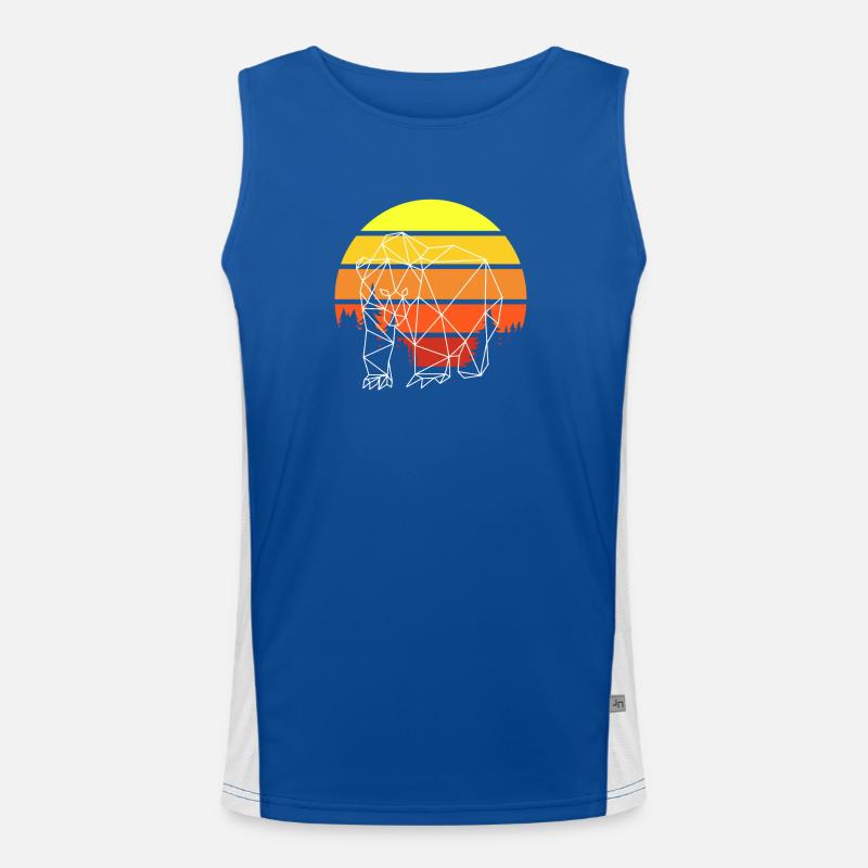 Bär Polygon Sunset Funktionelles Kontrast-Tank Top für Männer 