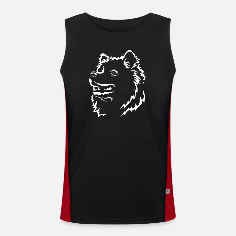 Samoyed Head "Black Edition" - Men's Functional Contrast Tank Top - black/red