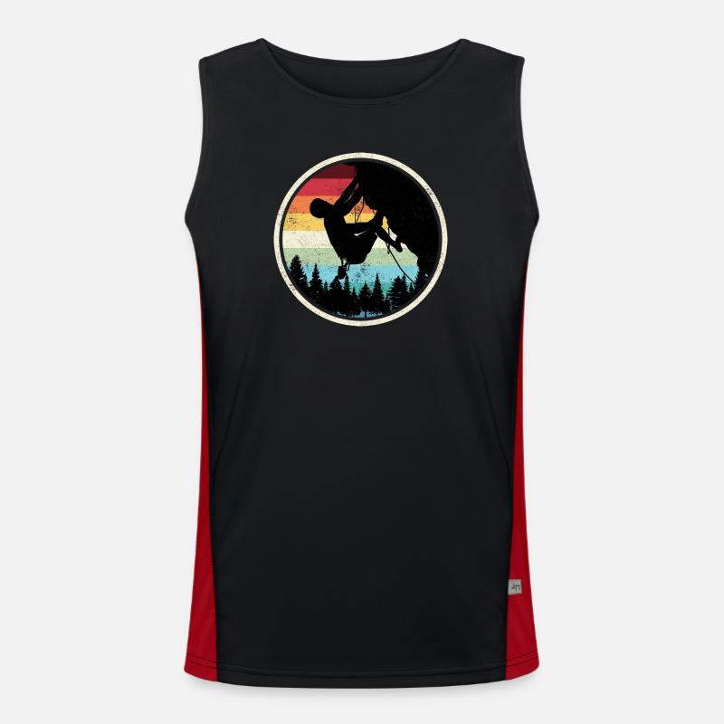 Rainbow Forest Climber Silhouette - Men's Functional Contrast Tank Top - black/red