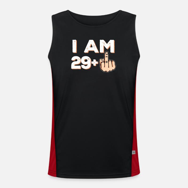 30 Statement Thirtieth Birthday - Men's Functional Contrast Tank Top  - black/red