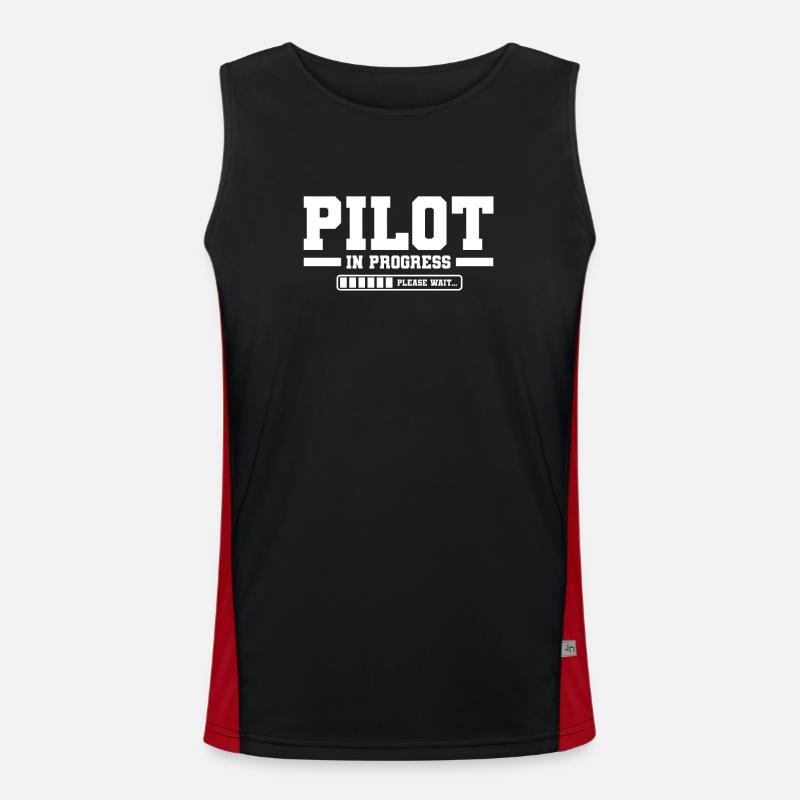 Student Pilot Flight School - Men's Functional Contrast Tank Top - black/red