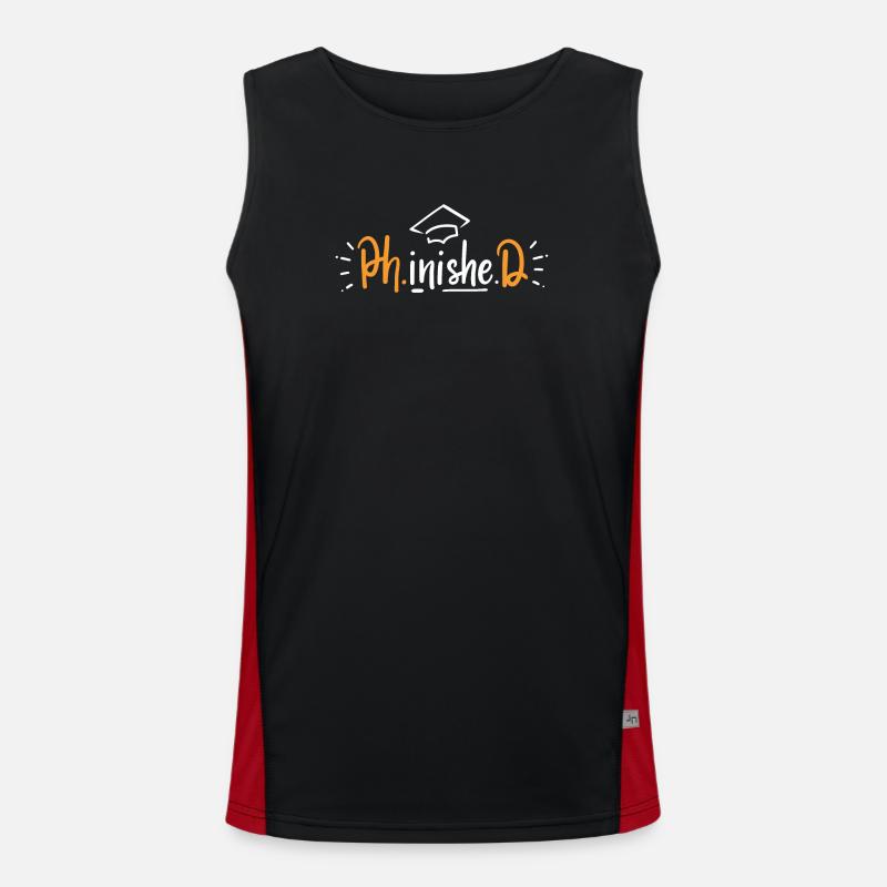 PhD Doctoral Degree - Men's Functional Contrast Tank Top  - black/red