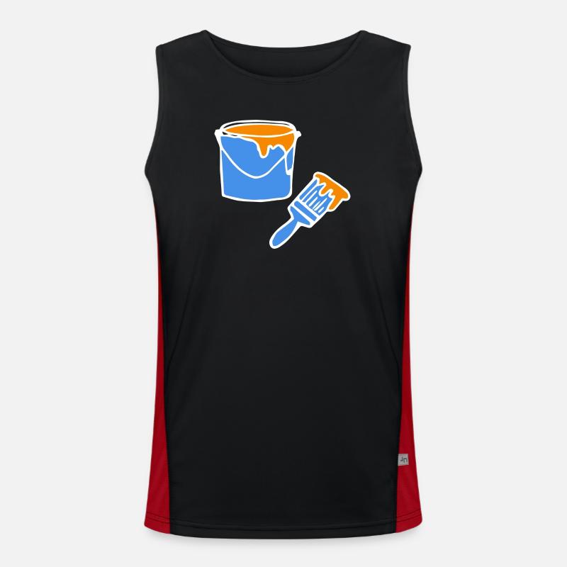 Painter Painter Painter - Men's Functional Contrast Tank Top  - black/red