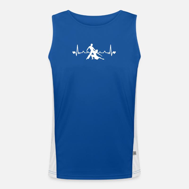 Heartbeat ECG Latin dance dancing couple salsa Men's Functional Contrast Tank Top 