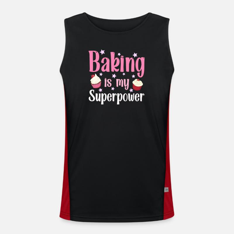 Baking baker baker - Men's Functional Contrast Tank Top  - black/red