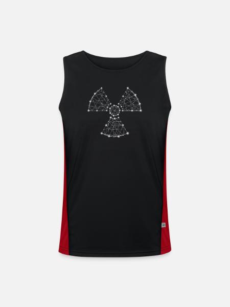 Stråling fare symbol Radiologi Manip radio - Funktionel kontrast tanktop til herrer  - sort/rød