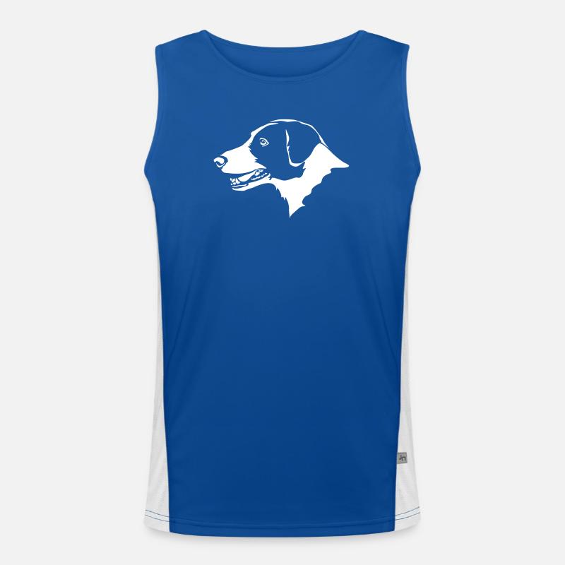Border Collie Kopf "Black Edition" Funktionelles Kontrast-Tank Top für Männer 
