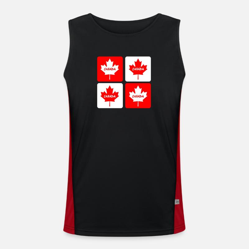 Drapeaux en feuille d'érable du Canada Débardeur respirant contrasté Homme 