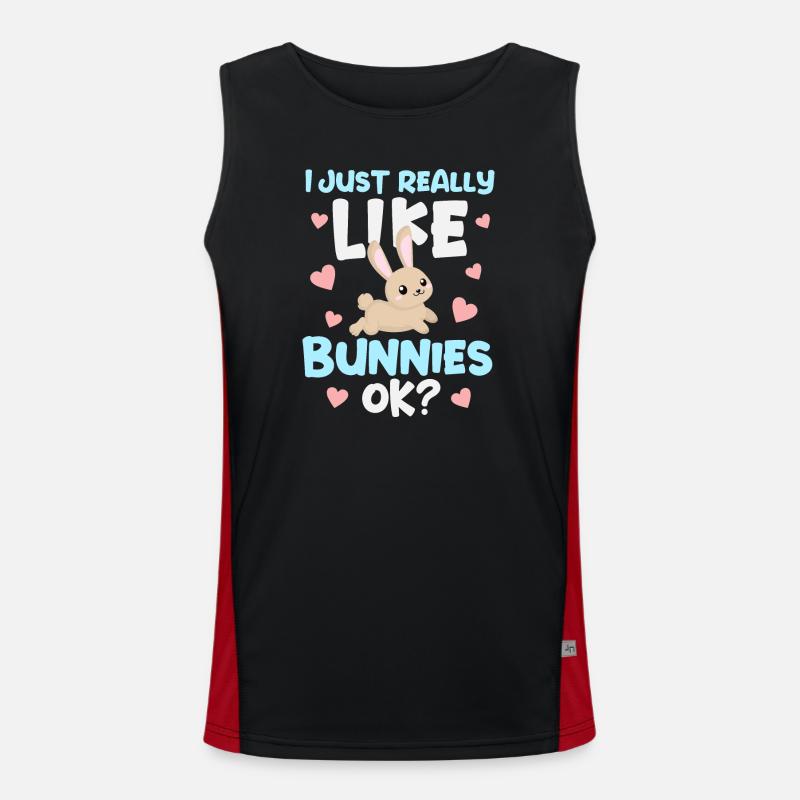 Rabbit Rabbit - Men's Functional Contrast Tank Top  - black/red