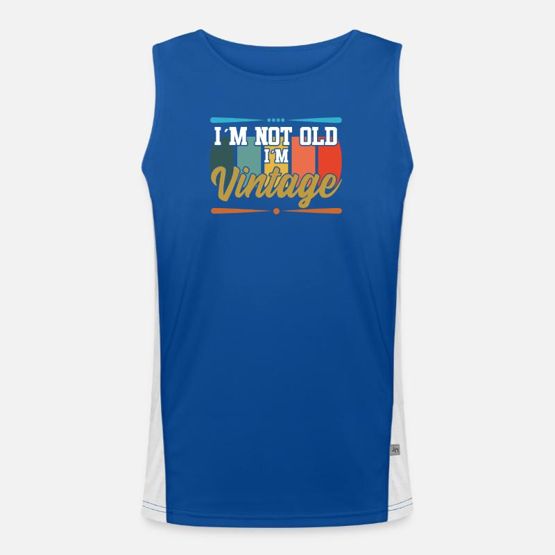 I'm not old textile gift idea Men's Functional Contrast Tank Top 