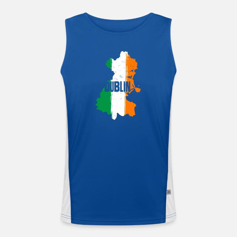 | du comté de Dublin, Irlande Contour de la carte du drapeau Débardeur respirant contrasté Homme 